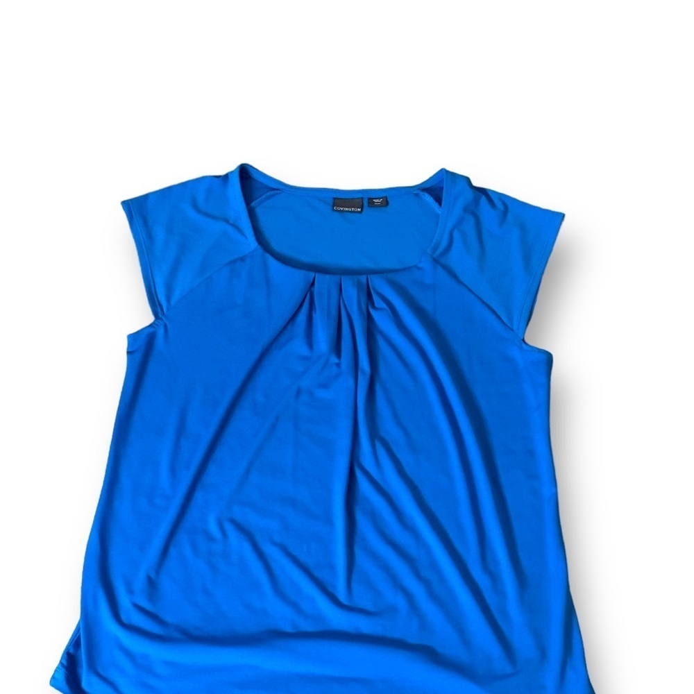 Blue Covington Pleated Blouse - Picture 3 of 6